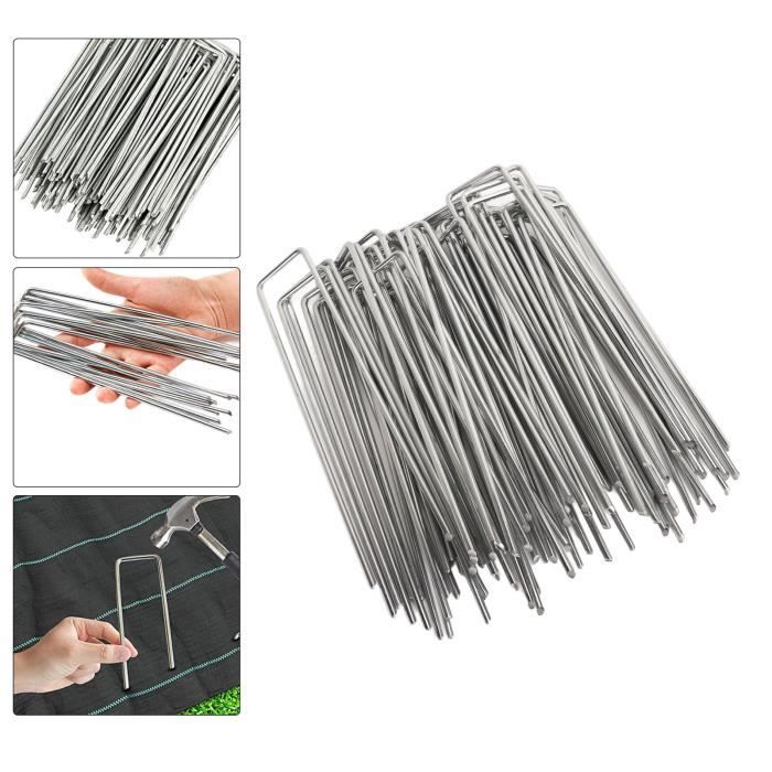 Piquets De Fixation Acier – Lot De 50 à 200 – Tête Plate 2,7 Mm – Pour Tente, Tonnelle, Jardin, Clôture