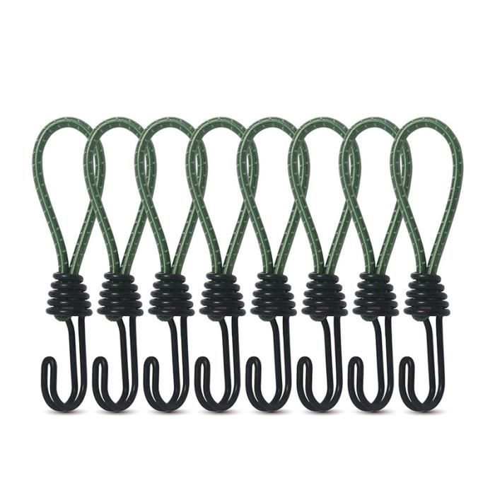 Lot De 2 Cordes élastiques Extra-longues 70 Pouces (env. 1.78m) Avec Mousquetons - Résistance 20 Lbs