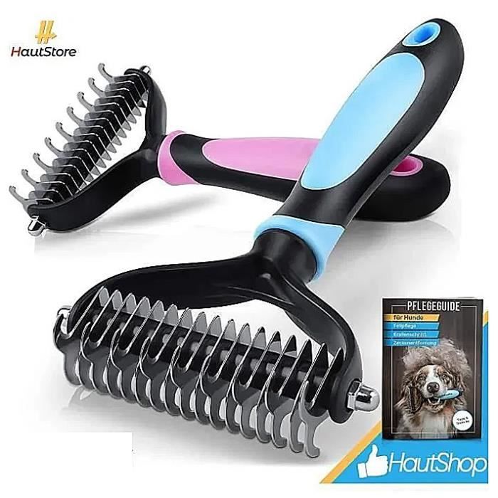 Comparer les prix de Brosse Chiens et Chats | Peigne de Toilettage | Enlève le sous-poil et les feutres | bleu , vendu par HautShop