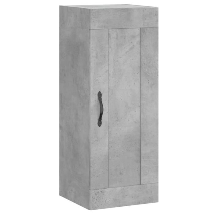 murale gris béton 34,5x34x90 cm bois d'ingénierie
