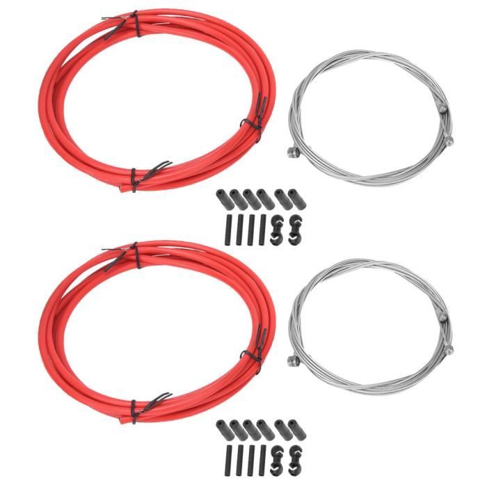Câble De Frein Vélo 2 Mètres - Diamètre 5 Mm - Rouge (couleurs Au Choix) - Pour VTT, Vélo De Ville - Remplacement - 11