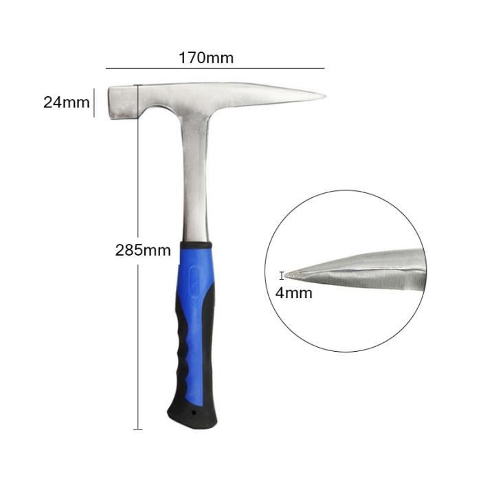 Marteau Géologue 800g Avec Pointe - Outil Multifonction Exploration Minérale Et Étude Roches