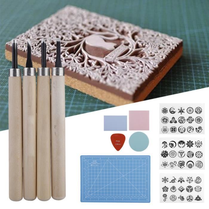 Agatige Lot De 5 Blocs De Sculpture En Caoutchouc, Soft Easy Carve Carve Block Impression De Sculpture Pour Les Timbres De Bricolage Faisant De L'artisanat Pour Les Débutants Et Les Professionnels