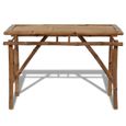 KAI Table pliable de jardin 120x50x77 cm Bambou-1
