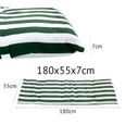 Matelas de transat bain de soleil - Vert rayé blanc - 180x55x7cm - 100% polyester-1