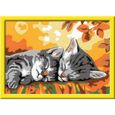 Kit complet de Peinture au numéro - Numéro d'art - petit format - Deux chatons couchés - Ravensburger-1