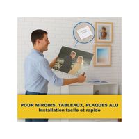 Kit De Fixation Murale Réglage Hauteur Latéral Pour Miroir, Dibond, Signalétique - Charge 12 Kg Maxi