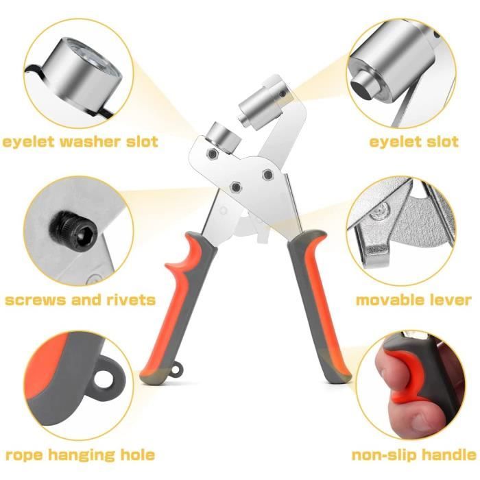 Lot De 600 œillets Métal 10mm Philtool - Pour Bâches, Cuir, Drapeaux - Argenté