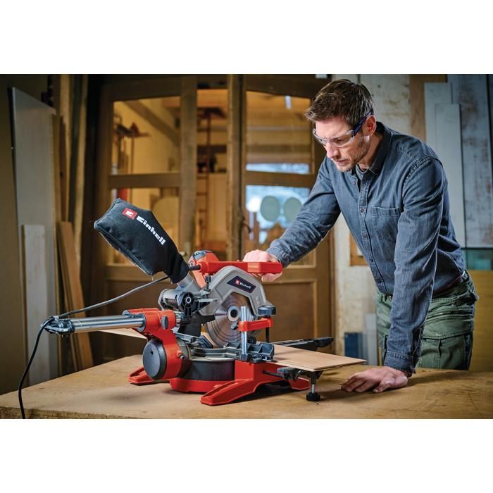 Scie à Onglet Coulissante Einhell TE-SM 8 L Double – 216 Mm 1800W – NEUVE
