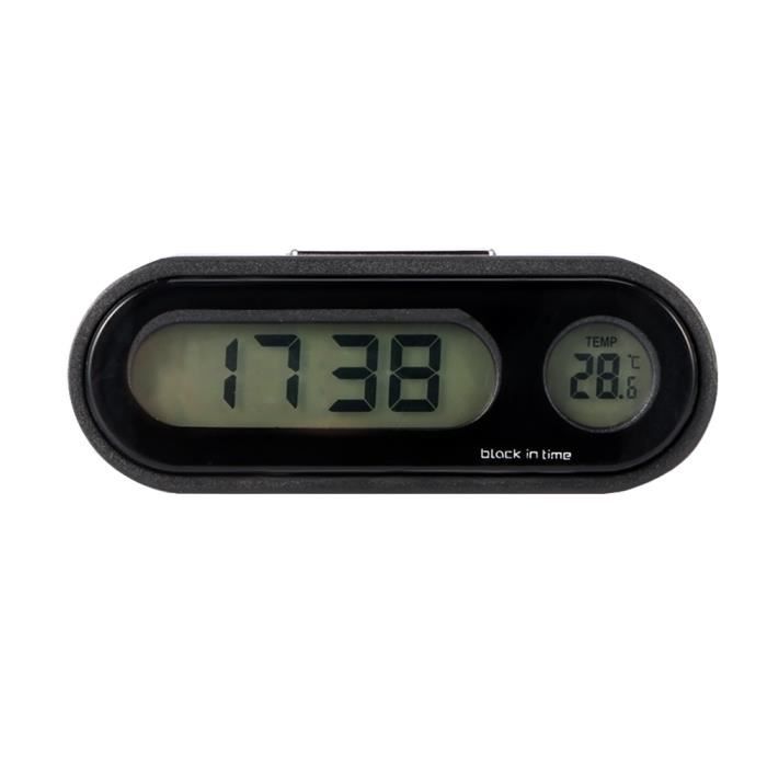 2 en1 Voiture Numérique LCD Température Thermomètre Horloge Auto  Rétro-Éclairage