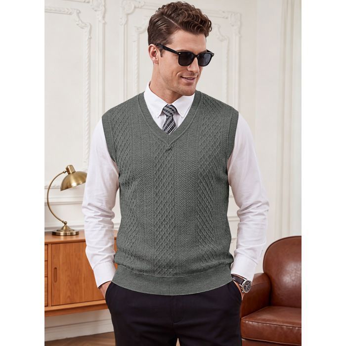 Gilet Tricoté Décontracté Basique ORANDESIGNE Pull Homme Sans Manches Col En V Tricot Sweat Haut D'hiver élégant Casual Gilet Tricoté Décontracté Basique ORANDESIGNE Pull Homme Sans Manches Col En V Tricot Sweat Haut D'hiver élégant Casual