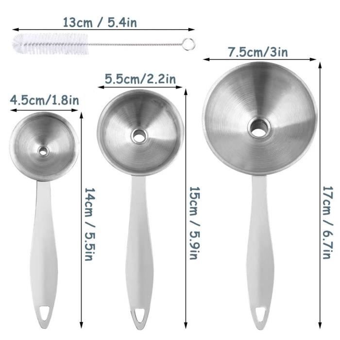 Entonnoir à Confiture Fong 4 Pack Silicone Entonnoir Pliable Pour Bocaux, Grands Entonnoirs De Cuisine Pour La Mise En Bocaux Le Parfait
