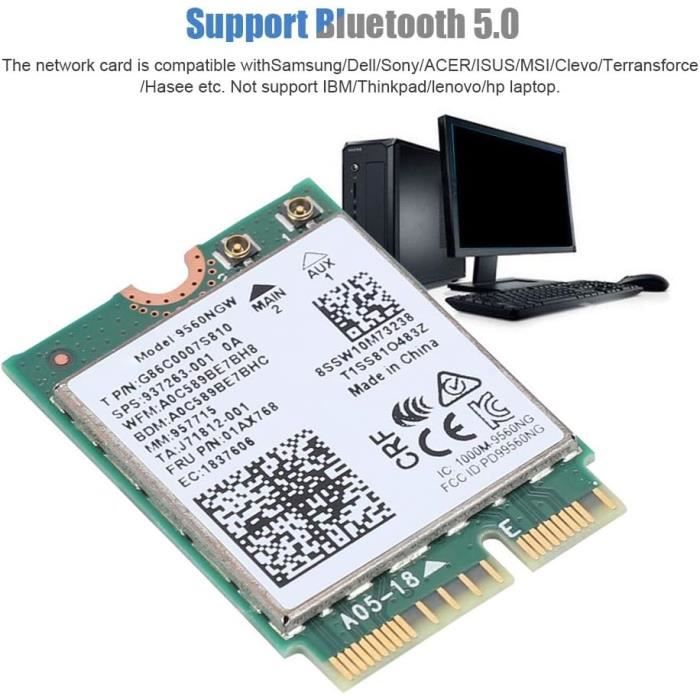 Carte Réseau Sans Fil, Carte Réseau Bi-Bande 2.4G-5G Bluetooth 5.0 ...
