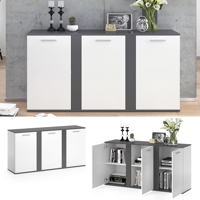Commode Novelli, 40x80cm avec portes, Anthracite, Vicco 32094 ...