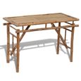 KAI Table pliable de jardin 120x50x77 cm Bambou-2