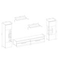 Ensemble de 5 meubles design pour salon - PRICE FACTORY - Collection BOMBAY - Blanc brillant - 5 portes-2