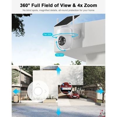 Caméra De Surveillance Solaire ANRAN Q04 Max – 5MP 3K, Vision Nocturne Couleur, Détection Humaine, Audio Bidirectionnel – WiFi Extérieure Sans Fil