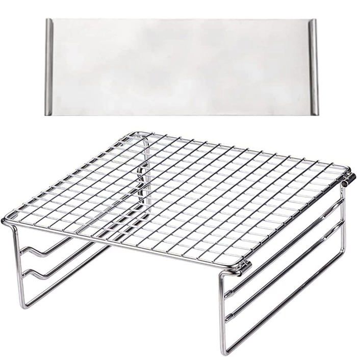 Grille De Barbecue Rectangulaire En Acier Inoxydable - 60 X 40 Cm - Pour Jardin, Camping, Feux De Camp