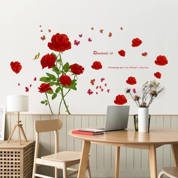 Un ensemble de jolies plantes fleurs stickers muraux sticker mural