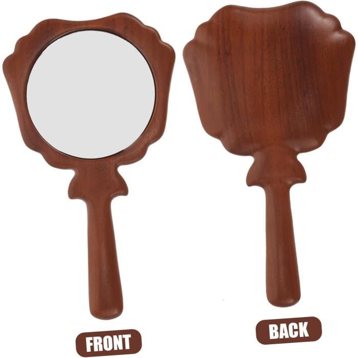 Petit Miroir De Poche Pliant Compact Pour Maquillage Et Voyages - Couleur Café, Métal Et Miroir, Neuf