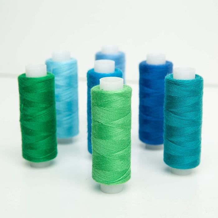 Hamhsin - Lot De 30 Bobines De Fil à Coudre Polyester (228m Chacune) - 30 Couleurs + Aiguilles