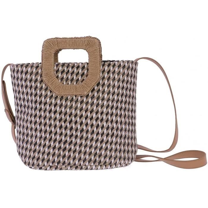Eferri Bolso de Mano de Yute abana Sac Main Femme Multicolore