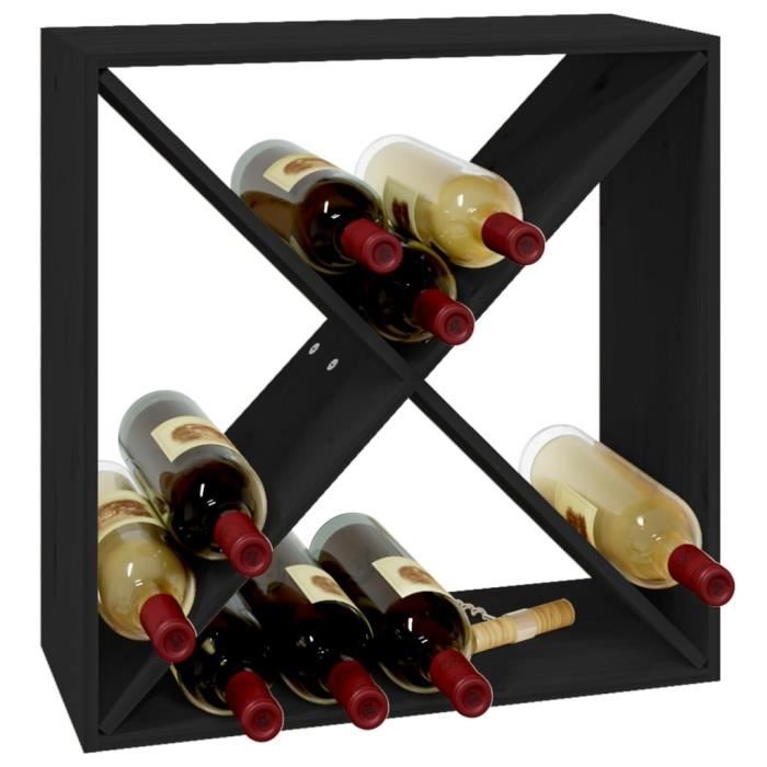 Armoire à vin Noir 23x34x61 cm Bois de pin massif vidaXL