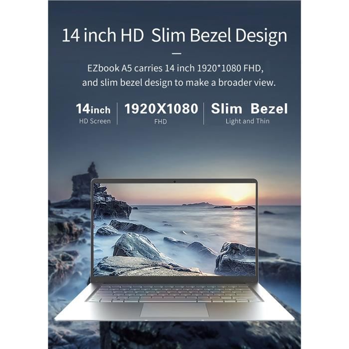 Ordinateur Portable-Jumper EZbook A5 PC Portable-14"FHD-RAM2