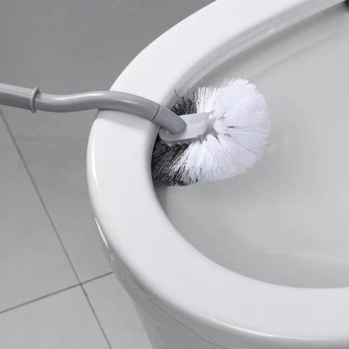 Lot de 2 brosses de toilette inclinées au design incurvé pour un nettoyage  en profondeur, long manche en plastique et poils[S51] - Cdiscount Bricolage