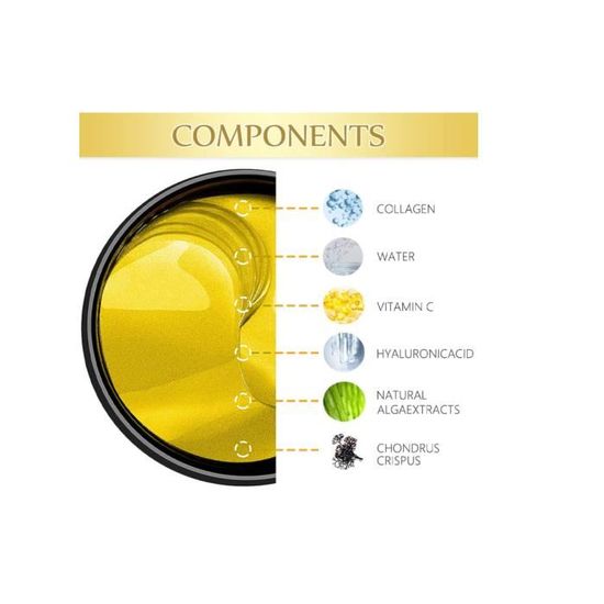 Masque sous les yeux en or 24 carats - 30 paires de patchs pour 