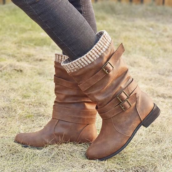 boots femme bout rond