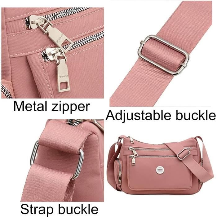 Roulens Petit Sac Bandoulière Femme Avec 3 Compartiments Zippés