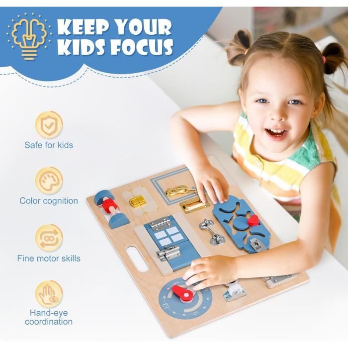 Busy Board pour Enfants Montessori âge 1 2 3 4 Ans, Jouet Jeux 4 Couches  Tableau Sensoriel d'Activités pour Apprendre Motricité Fine - Cdiscount  Jeux - Jouets