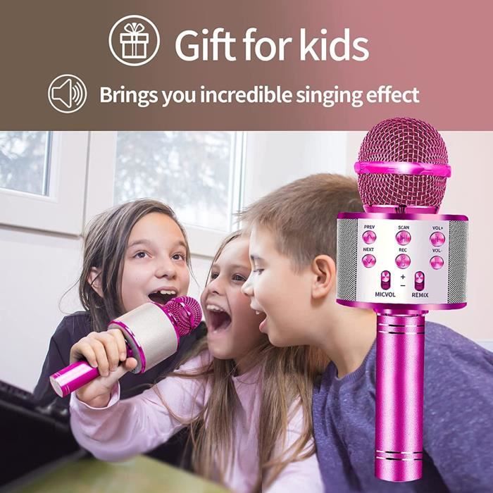 Micro Karaoke Enfant, Micro Sans Fil, micro enfant pour chanter fille pour  FêTe Chanter IdéE Cadeau De NoëL Anniversaire - Cdiscount TV Son Photo