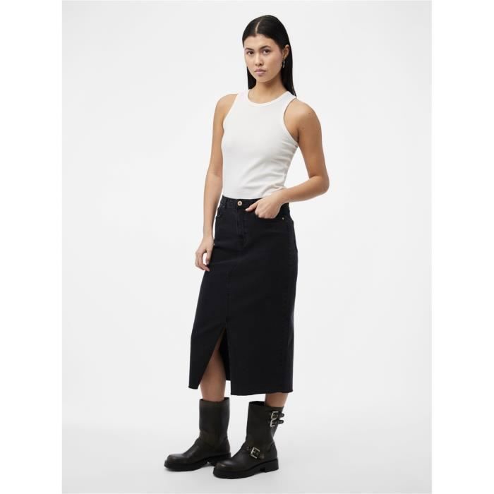 JUPE MIDI À POIS TAFFETAS - NOIR | FR