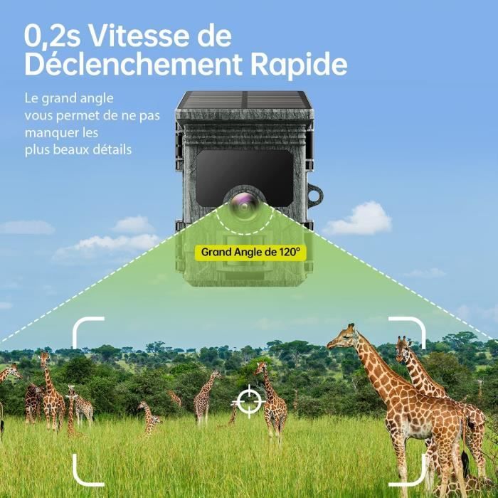 Caméra De Chasse Solaire Voopeak – 1080P 32MP – Vision Nocturne IP66 – Neuf