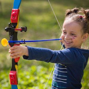 HYES Ensemble arc et flèche pour enfants, jeu de tir à l'arc lumineux à