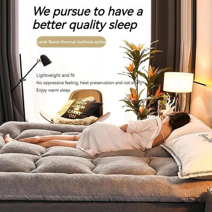 Matelas Pliable 2 Places-Tatami, Futon Japonais Tatami Doux Matelass Camping, Non Glissant Et