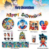 Déco Anniversaire Dragon Ball 7 Ans - Kit 37 Pièces Avec Ballons Et Bannière