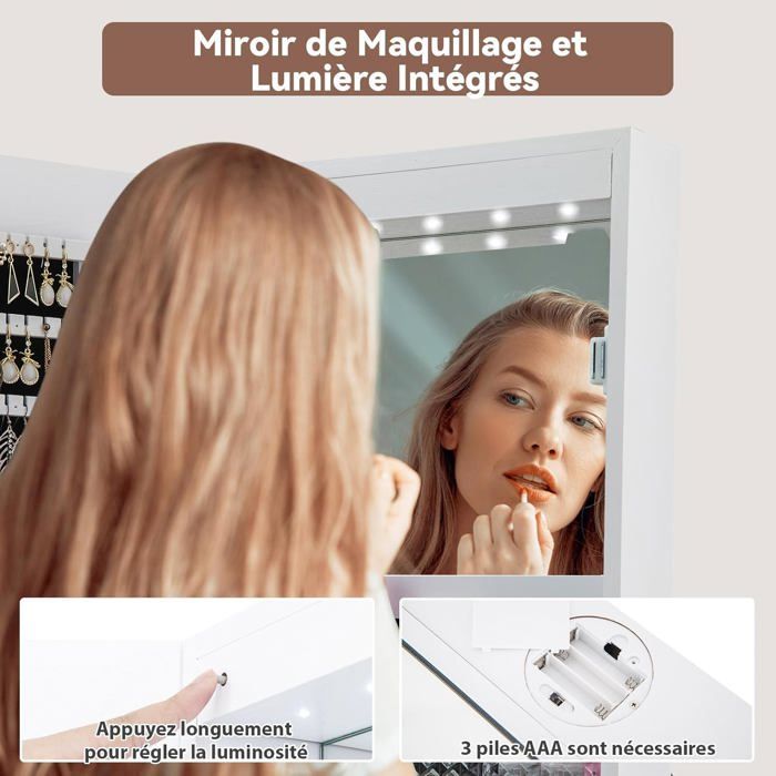 Armoire à Bijoux Avec Miroir GOPLUS Armoire à Bijoux Sur Pied Avec Miroir 2-en-1 – Verrouillable, Grand Rangement Bagues Colliers Boucles, Marron Élégant Armoire à Bijoux Avec Miroir GOPLUS Armoire à Bijoux Sur Pied Avec Miroir 2-en-1 – Verrouillable, Grand Rangement Bagues Colliers Boucles, Marron Élégant