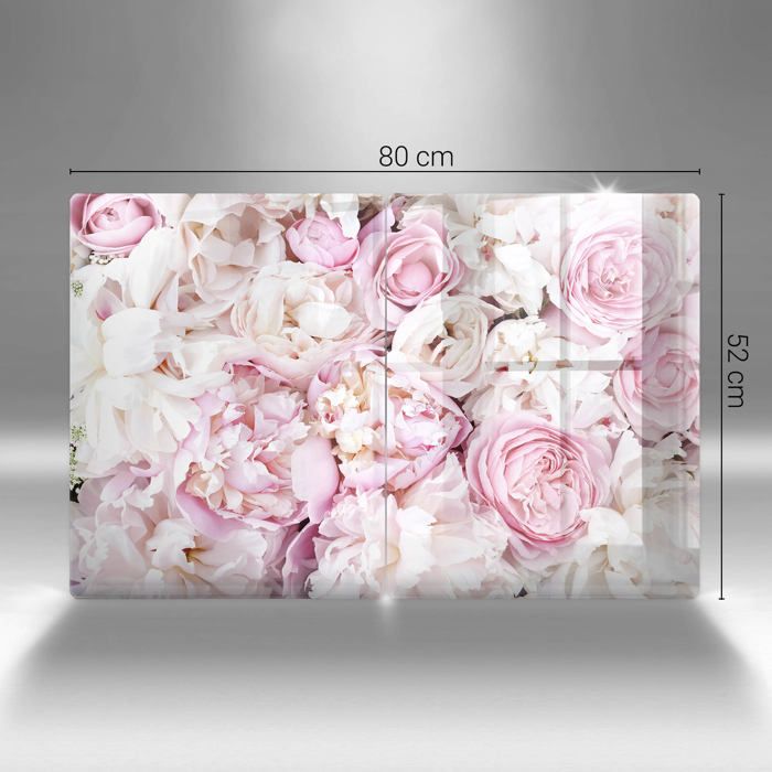 Tulup Image Sur Verre Trempé Tableaux 125x50 - Pivoines