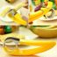 de couleur jaune. salades et Cereal D/écoupe Banane//Outil de d/écoupe des fruits du concombre