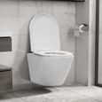MEUBLE® Toilette suspendue au mur Design Moderne Pack WC - WC Cuvette sans rebord Céramique Blanc ♕2972-0