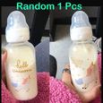 Bouteilles de lait en verre pour bébé de 300ML, cadeau pour nouveau-né, biberon droit, sucette, lait, alimentation en [D31F373]-0