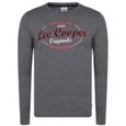 T-Shirt Manches Longues Grande Taille Homme Lee Cooper Originals Vintage Gris-0