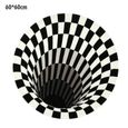 BH02158-Tapis rond blanc de salon a Vortex d'illusion 3D -60*60cm-0