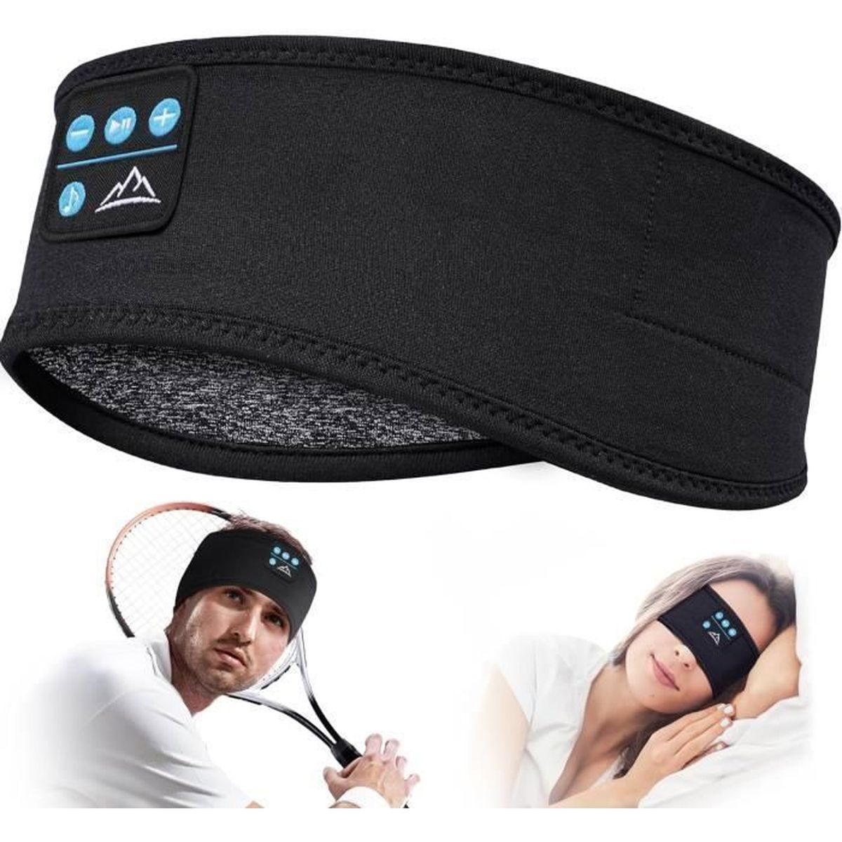 Casque de Sommeil Bandeau Bluetooth, Casque de Sport Bluetooth, Masque pour les Yeux de Musique