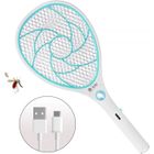 DLZAOAO Raquette Bug Zapper, tapette à mouche électrique, anti-mouches et raquette anti-moustiques, anti-mouches - Chargement USB - 3 000 vo
