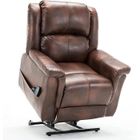 COMHOMA Fauteuil électrique releveur, fauteuil de massage avec fonction inclinable, pour personnes âgées, Marron