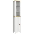 kleankin - Meuble colonne de salle de bain - Bois - 34x23x165cm - Blanc